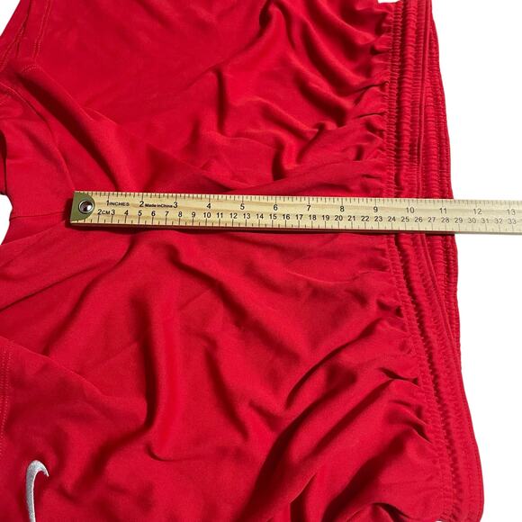 Nike Womens Athletic Shorts Size XL Red Soccer Football Shorts Dri Fit Mid Rise - Picture 8 of 10